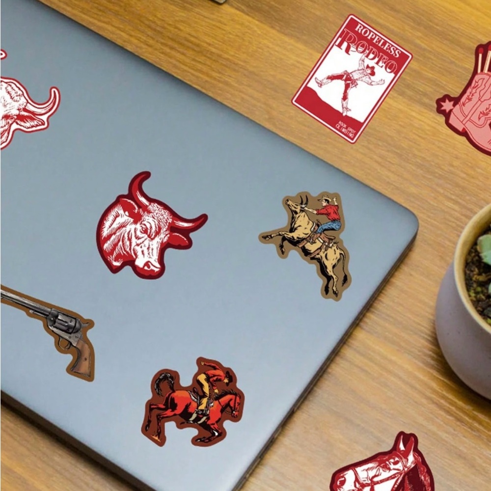 50 Western Cowgirl Stickers Cowboy Rodeo Horses Bull Boot Hat Sheriff - Picture 11 of 11